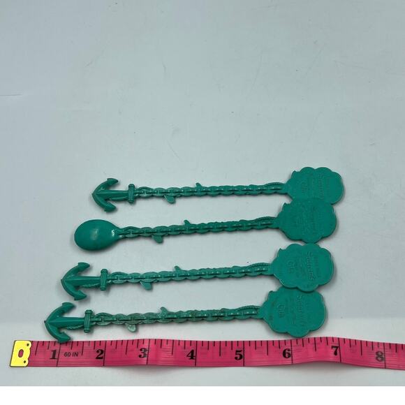 Vintage Plastic Swizzle Sticks Seagrams Sea Breeze Boat Anchor & Spoon Stirrers - Picture 5 of 7